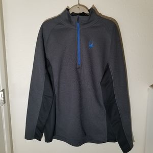 Spyder Outbound 1/2 Zip Jacket Mens XL Mock Neck Active Pullover Core Gray Blck